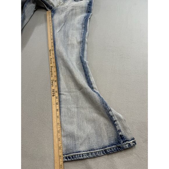 VTG Levi's 518 Jeans Womens 7M Juniors Faded Wash Bleached Look Superlow Bootcut - Picture 4 of 14